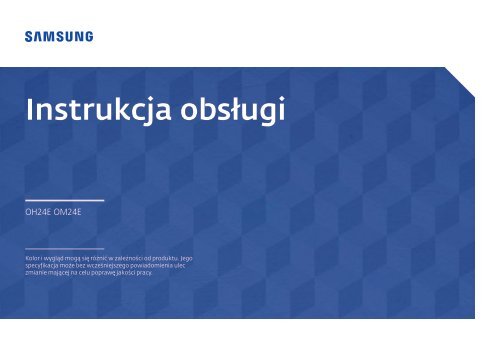 Samsung Moniteur 24'' - 1500 cd/m&sup2; - Full HD - OM24E (LH24OMEPWBC/EN ) - Manuel de l'utilisateur 3.01 MB, pdf, Anglais