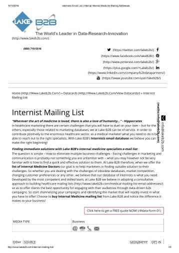Internist email addresses