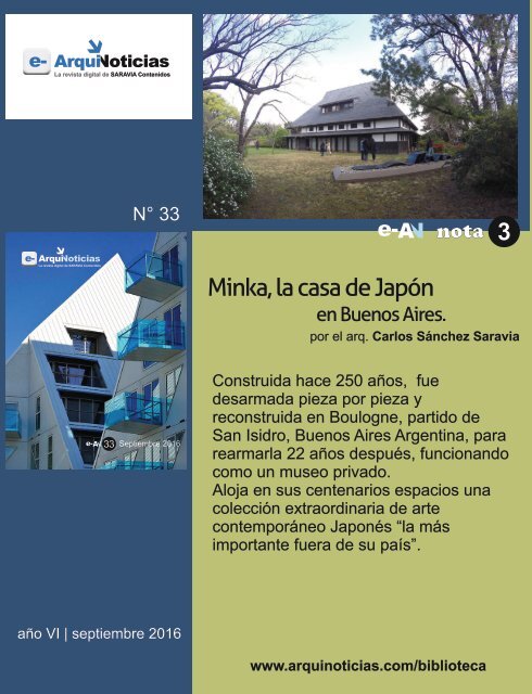 e-AN N° 33 nota N° 3 Minka Casa del Japon en Buenos Aires por el arq. Carlos Sánchez saravia