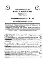 Antiquariats-Angebot Nr. 146 Umweltschutz / Ökologie - Antikbuch24