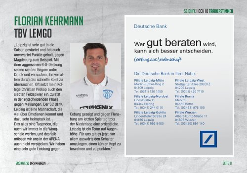 GRÜNWEISS – das Magazin der DHfK-Handballer