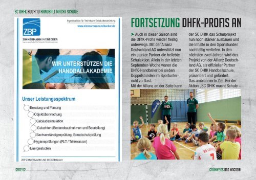 GRÜNWEISS – das Magazin der DHfK-Handballer