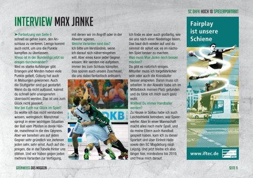 GRÜNWEISS – das Magazin der DHfK-Handballer