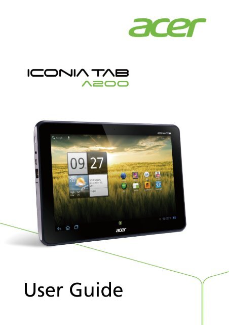 Acer A200 - User Manual (for Honeycomb)