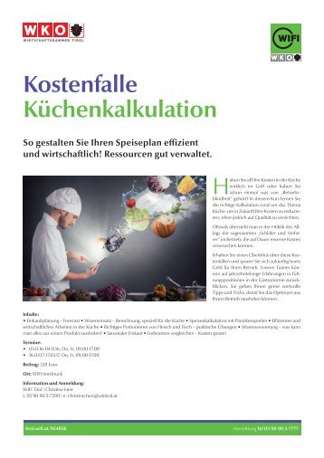 Kostenfalle Küchenkalkulation