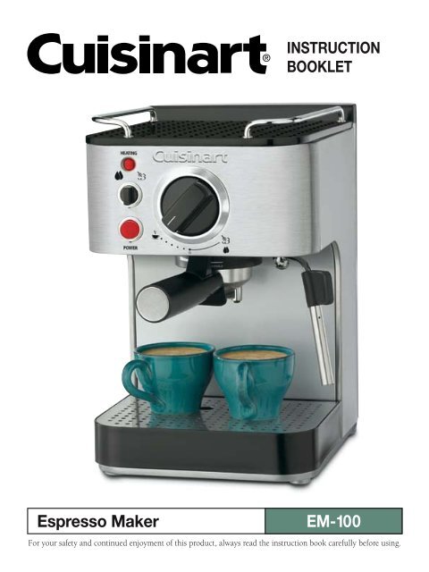 Cuisinart Espresso Maker -EM-100 - MANUAL