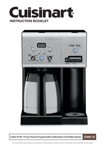 Cuisinart Coffeemaker with Hot Water System -CHW-14 - MANUAL