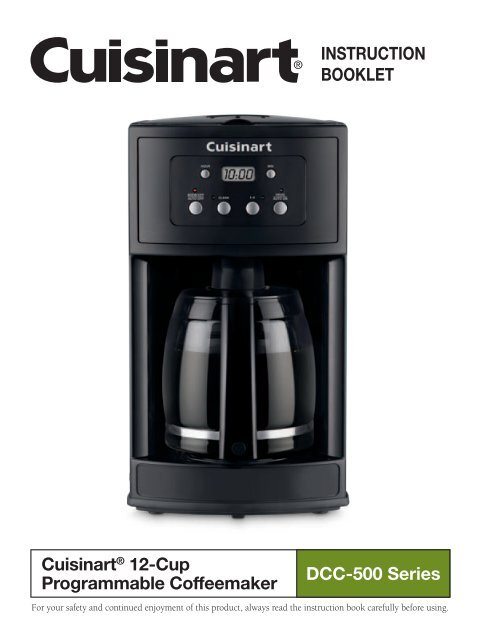 Cuisinart 12 Cup Programmable Coffeemaker -DCC-500 Manual and user