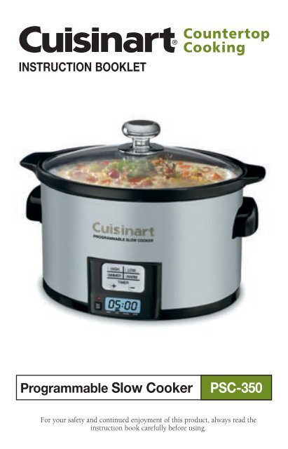 Cuisinart 3 5 Quart Programmable Slow Cooker Psc 350 Manual