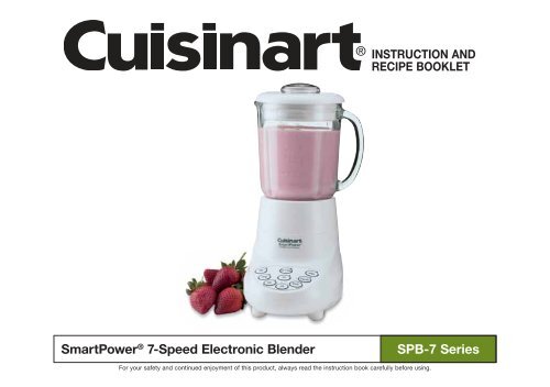 Cuisinart SmartPower&trade; 7 Speed Electronic Blender -SPB-7CH - MANUAL