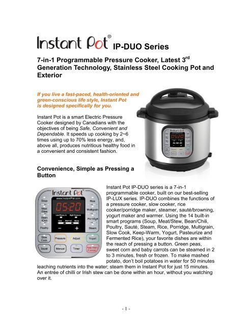 Instant pot ip lux 80 manual sale