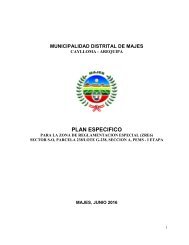 reglamento final y planos de Majes