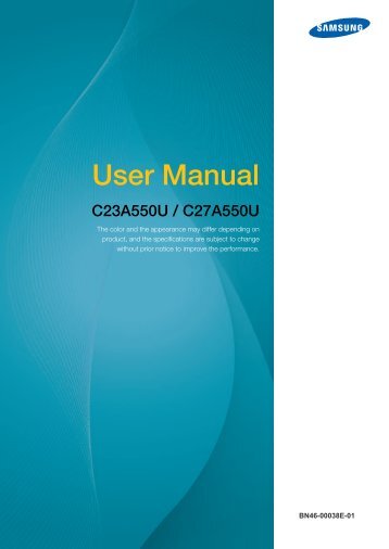 Samsung 23''SÃ©rie5 Moniteur station d'accueil C23A550 (LC23A550US/EN ) - Manuel de l'utilisateur 4.07 MB, pdf, Anglais