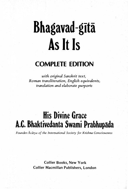 Bhagavad gita As It Is Original (Srila Prabhupada)