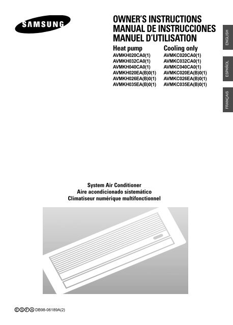 Samsung AVMKH035EA1 (AVMKH035EA1 ) - Manuel de l'utilisateur 0.59 MB, pdf,  Anglais