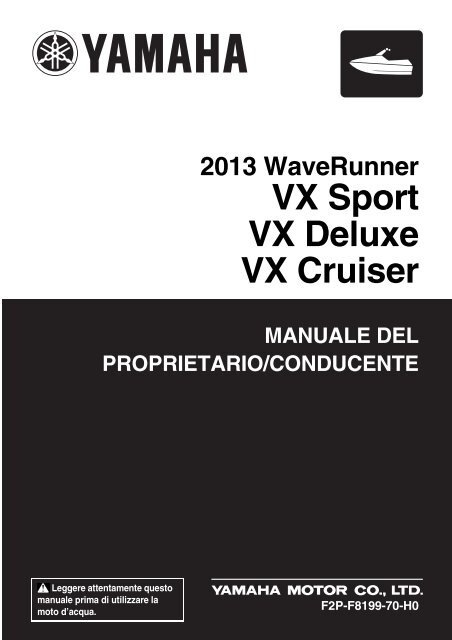 Yamaha VX - 2013 - Manuale d'Istruzioni Italiano
