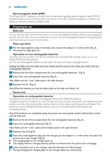 Philips Avent DECT baby monitor - User manual - BUL