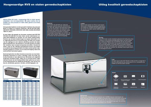 stalen en RVS gereedschapskisten - Imbema Rhiwa ...