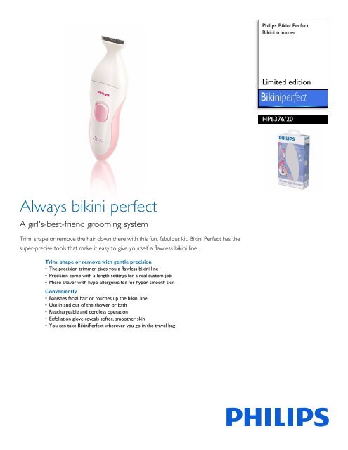 Philips Bikini Perfect Bikini trimmer - Leaflet - AEN