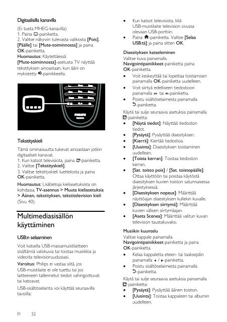 Philips LCD TV - User manual - FIN