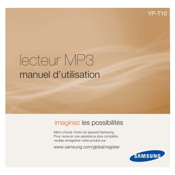 Samsung YP-T10JABH (YP-T10JABH/XEF ) - Manuel de l'utilisateur 4.05 MB, pdf, FranÃ§ais
