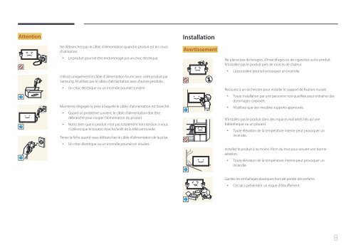 Samsung Moniteur 55'' LE55C Edge-LED usage intensif (LH55LECPLBC/EN ) - Manuel de l'utilisateur 5.92 MB, pdf, Fran&ccedil;ais