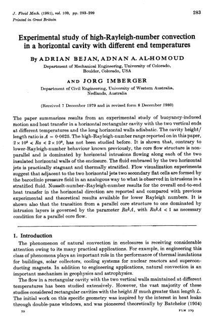 Experimental study of high-Rayleigh-number convection in a ...