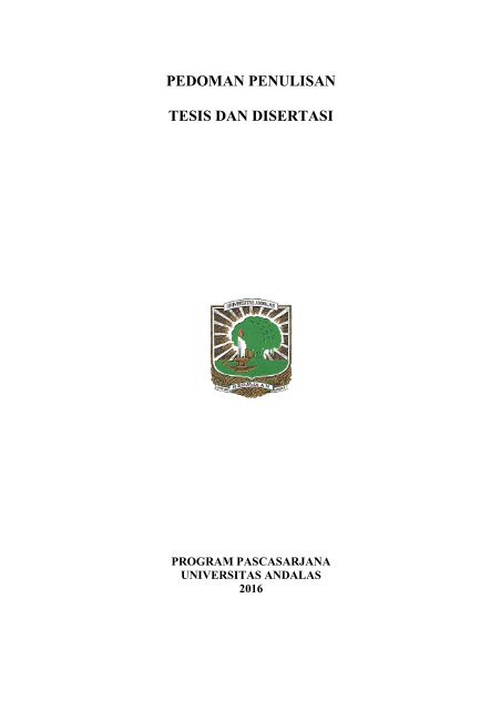 Pedoman Penulisan Tesis Dan Disertasi