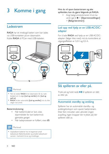 Philips GoGEAR MP3 player - User manual - NOR