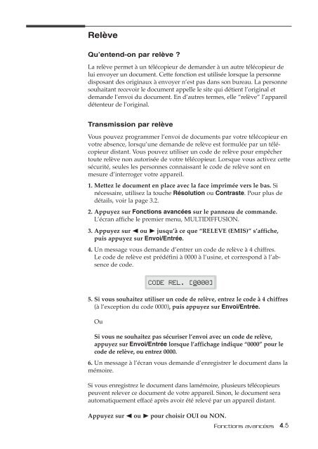 Samsung SF-515 (SF-515/XEF ) - Manuel de l'utilisateur 6.67 MB, pdf, Fran&ccedil;ais