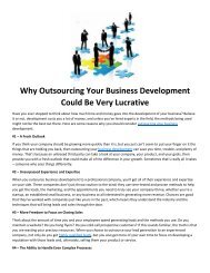 Why Outsourcing Your Business Development Could Be Very Lucrative