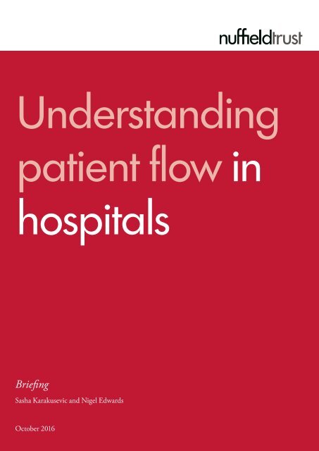 Understanding patient flow in hospitals