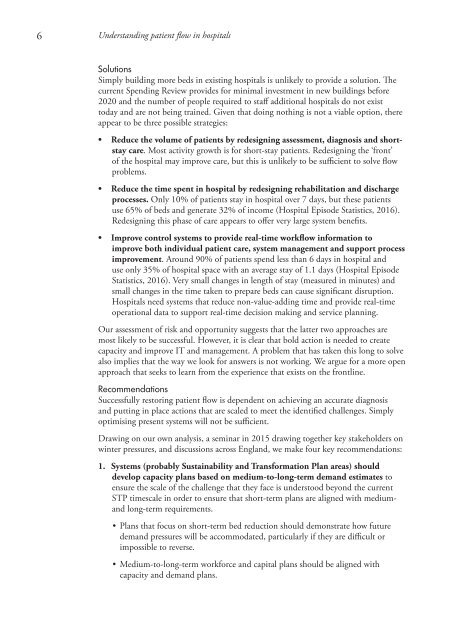 Understanding patient flow in hospitals