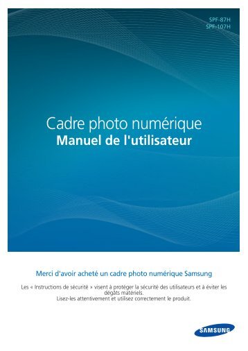 Samsung SPF-87HG (LP08IPLEBG/EN ) - Manuel de l'utilisateur(Model code type : LP**IPLE*) 10.56 MB, pdf, FranÃ§ais