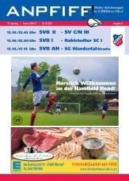 Das Offizielle Nachrichtenmagazin des SV Börnsen  zum 11. Spieltag