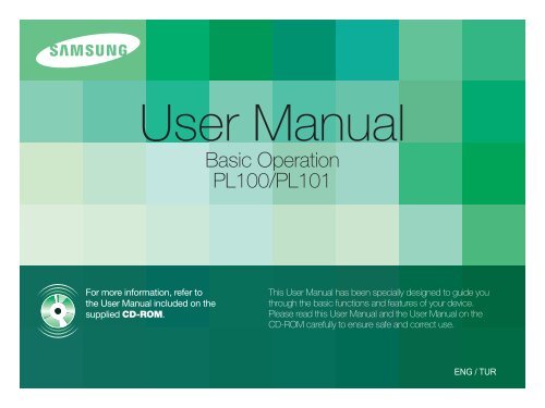 Samsung PL101 (EC-PL101ZBDSE1 ) - Guide rapide 3.19 MB, pdf, Anglais, TURKMEN