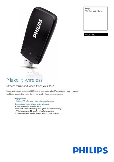 Philips Wireless USB Adapter - Leaflet - AEN