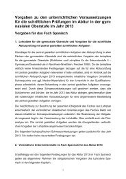 Vorgaben Abitur 2013 - Spanisch - Standardsicherung NRW