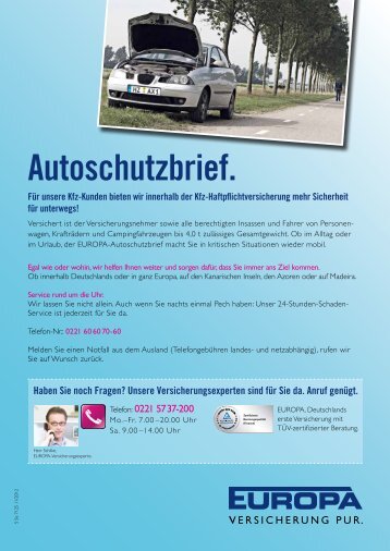 Autoschutzbrief. - EUROPA Versicherungen