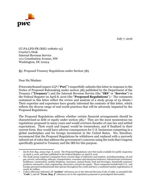 management representation letter by pwc