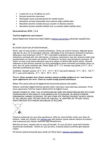 TomTom Manuel d'utilisation de VIA 52 - PDF mode d'emploi - T&uuml;rk&ccedil;e