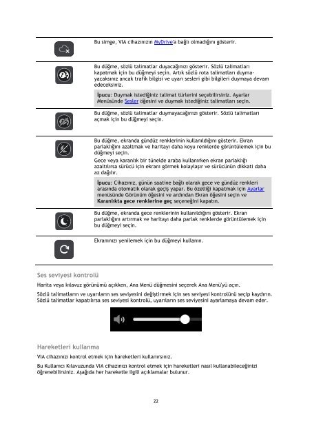 TomTom Manuel d'utilisation de VIA 52 - PDF mode d'emploi - T&uuml;rk&ccedil;e