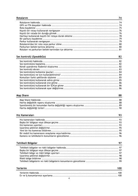 TomTom Manuel d'utilisation de VIA 52 - PDF mode d'emploi - T&uuml;rk&ccedil;e