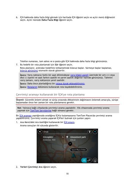 TomTom Manuel d'utilisation de VIA 52 - PDF mode d'emploi - T&uuml;rk&ccedil;e