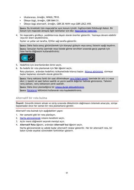 TomTom Manuel d'utilisation de VIA 52 - PDF mode d'emploi - T&uuml;rk&ccedil;e