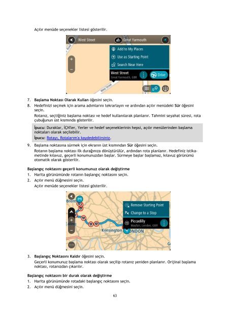 TomTom Manuel d'utilisation de VIA 52 - PDF mode d'emploi - T&uuml;rk&ccedil;e