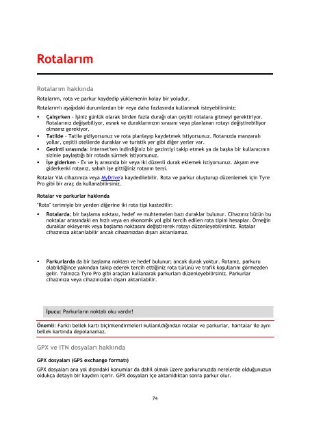 TomTom Manuel d'utilisation de VIA 52 - PDF mode d'emploi - T&uuml;rk&ccedil;e