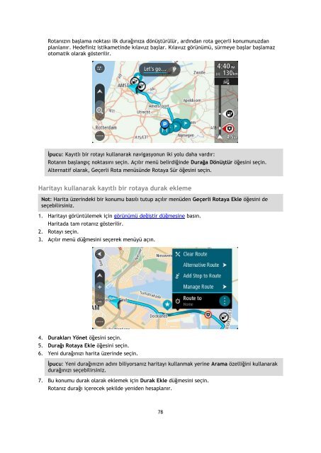 TomTom Manuel d'utilisation de VIA 52 - PDF mode d'emploi - T&uuml;rk&ccedil;e