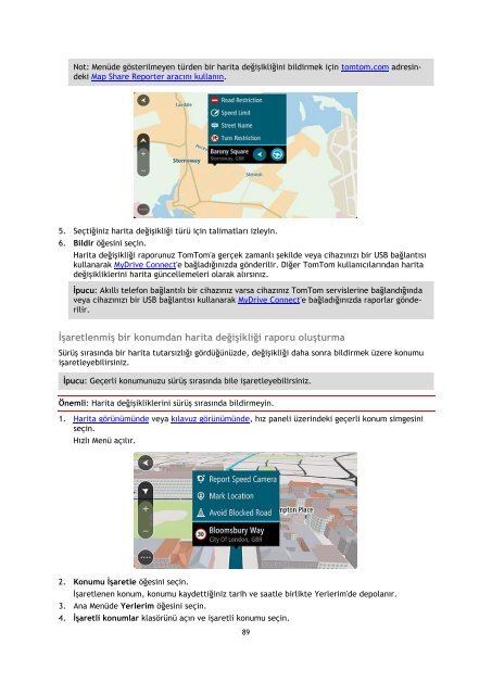 TomTom Manuel d'utilisation de VIA 52 - PDF mode d'emploi - T&uuml;rk&ccedil;e