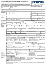 Antrag auf Kfz-Versicherung bei der EUROPA Versicherung AG